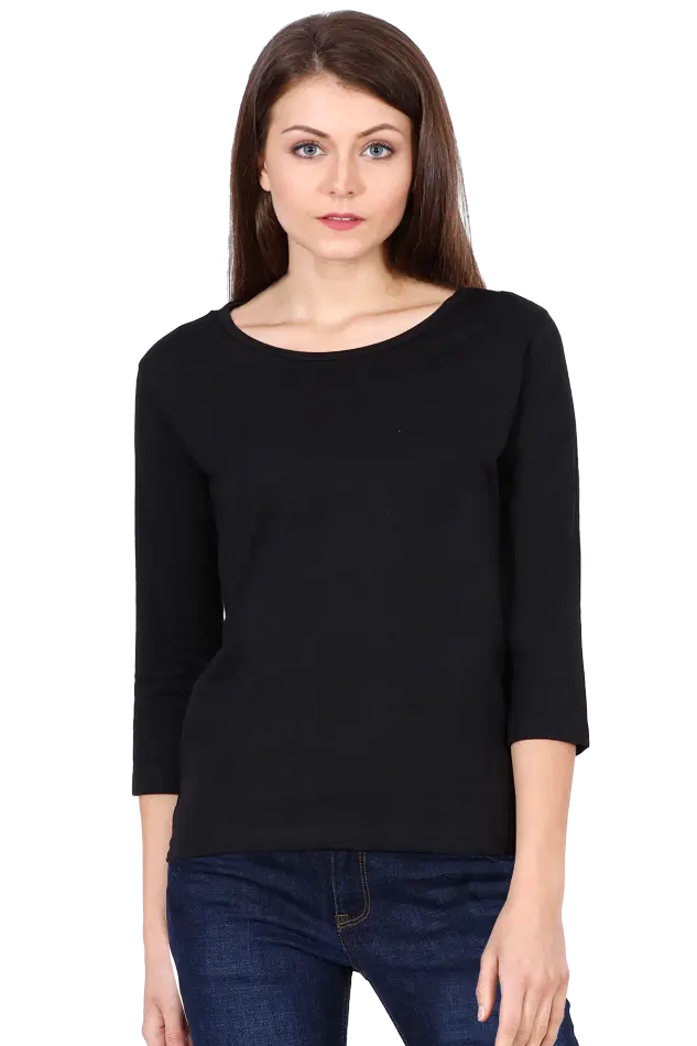 Women  classic full sleeve t shirt (black)